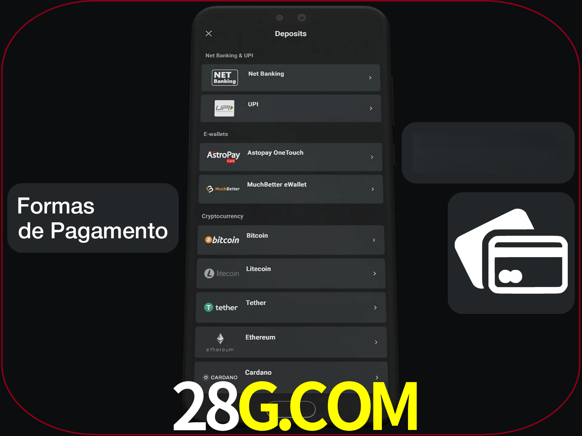 Escolha a forma de pagamento de sua preferência.