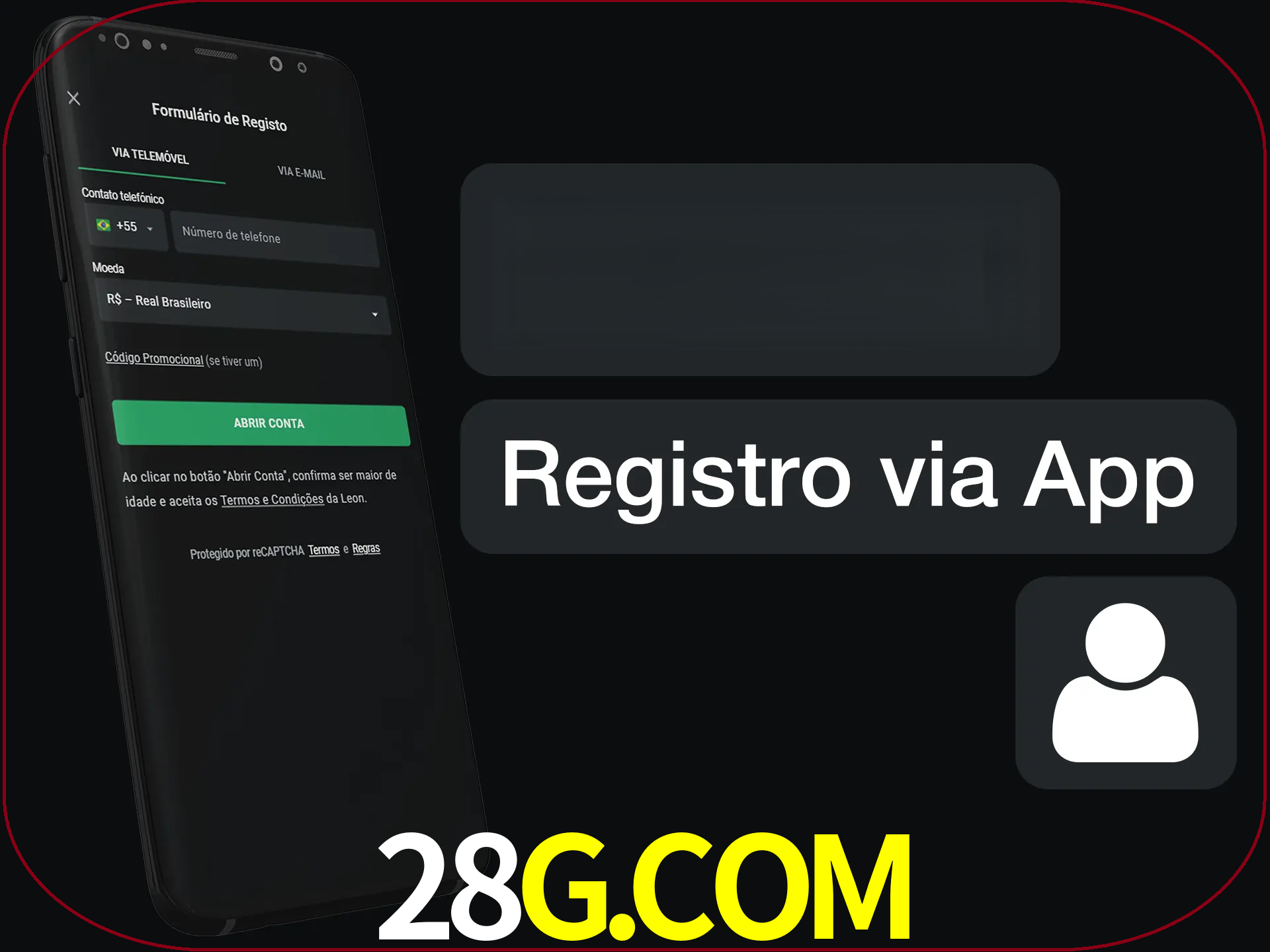 Registre-se com duas etapas usando o aplicativo.