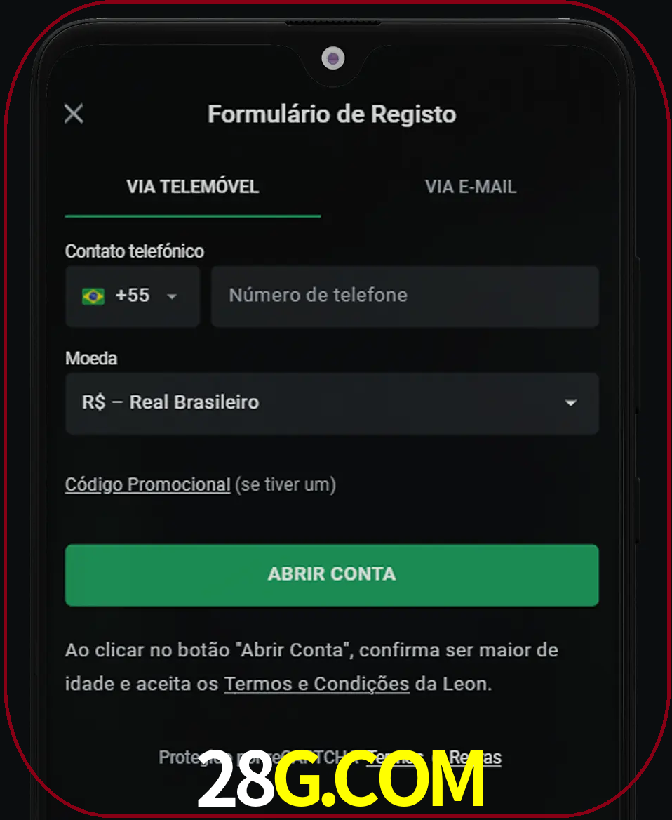 Abra o aplicativo e inicie o processo de registro.