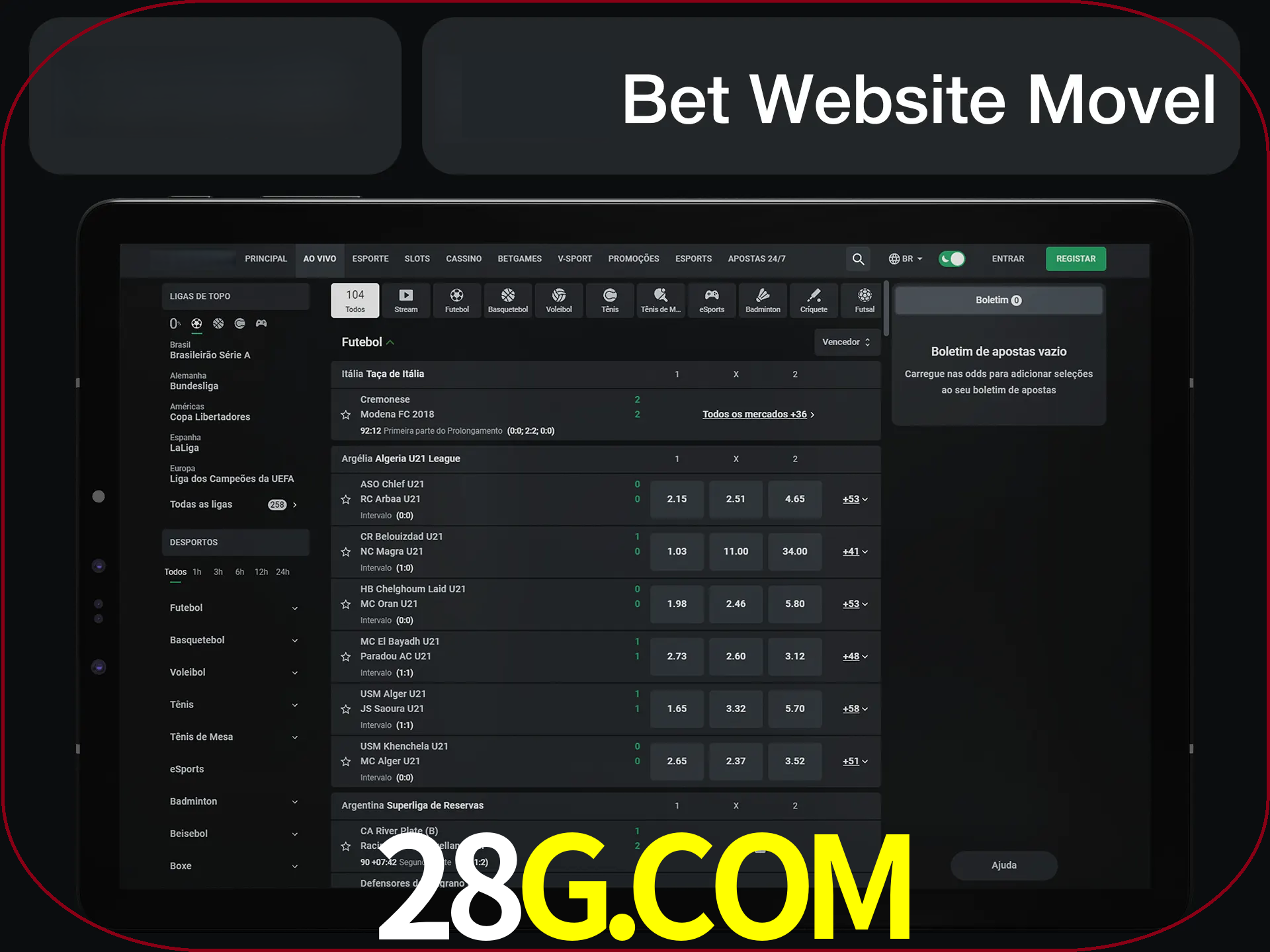 Use nosso website em qualquer dispositivo.